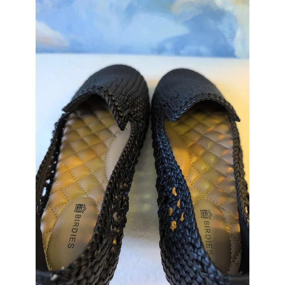 Birdies 7.5 Starling Black Woven Loafers
